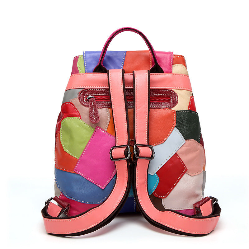 Vissary Colour-Block Leather Backpack