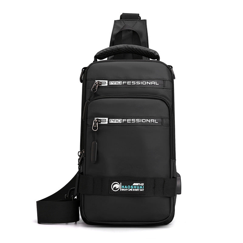 Multifunctional Men's Backpack & Crossbody Bag with USB Port