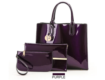 Luxury 3-Piece Leather Handbag Set