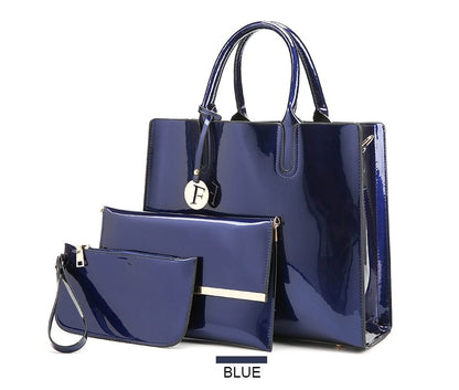 Luxury 3-Piece Leather Handbag Set