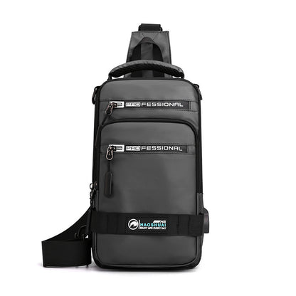 Multifunctional Men's Backpack & Crossbody Bag with USB Port