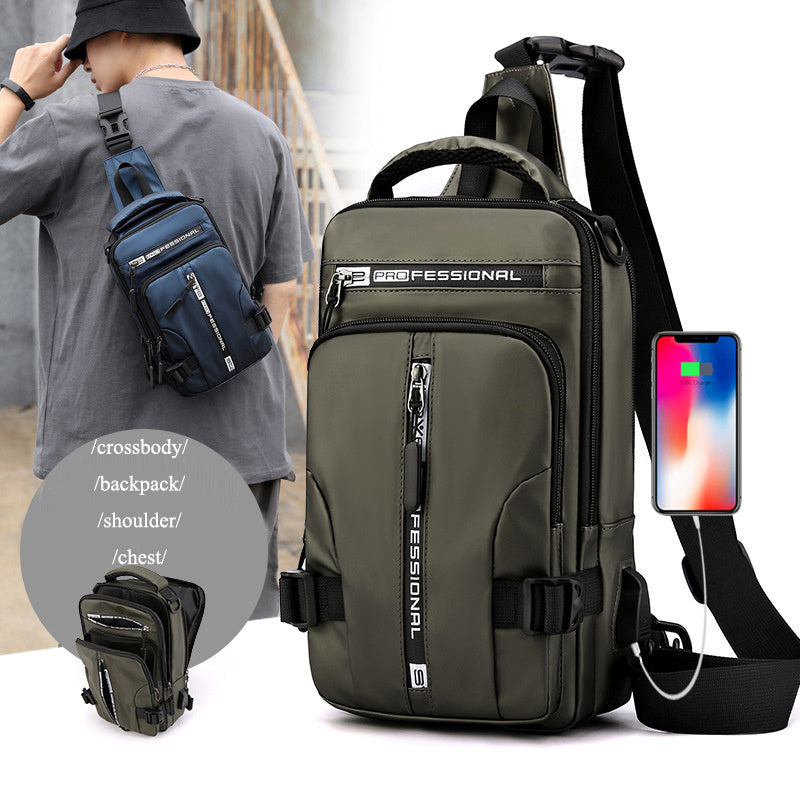 Vissary USB Waterproof Crossbody Backpack